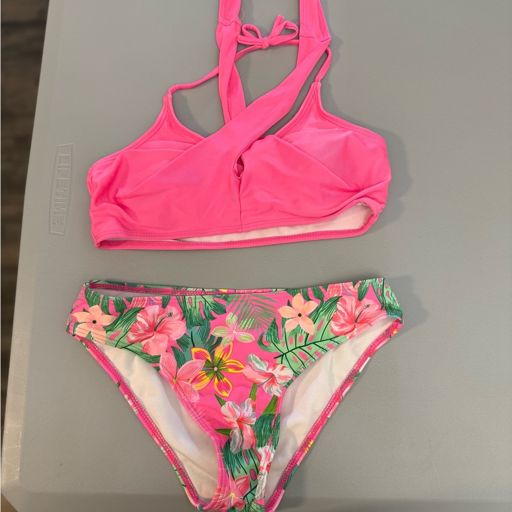 Kids Swimwear Set - Pink Floral size 10